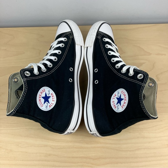 Converse Men’s Size 9.0 All Star Chuck Taylor High Top Shoes Black & White - Picture 6 of 10